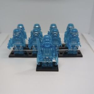 9 Minifigures- Star Wars Hologram Empire Army Darth Vader & Storm Troopers Set